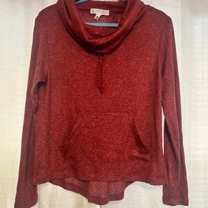 Burnt Red Cowl Neck Sweater
